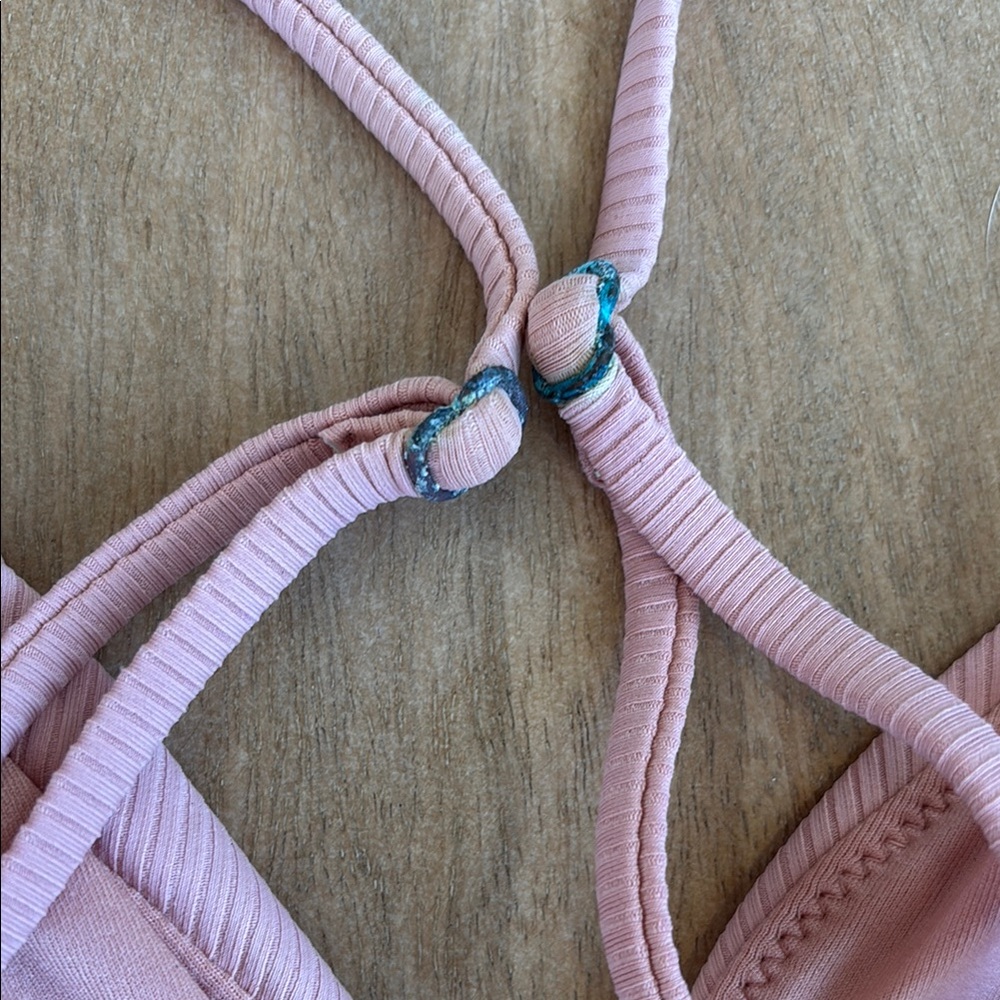 Pink Ribbed Bikini Set - Picture 2 of 4